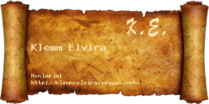 Klemm Elvira névjegykártya